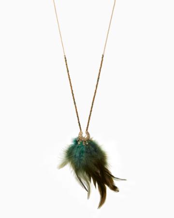 Charming Charlie Nayeli Feather Pendant Necklace