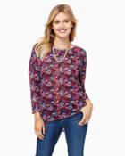 Charming Charlie Rich Floral Long Sleeved Top