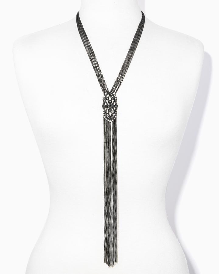 Charming Charlie Baroque Tassel Y Necklace
