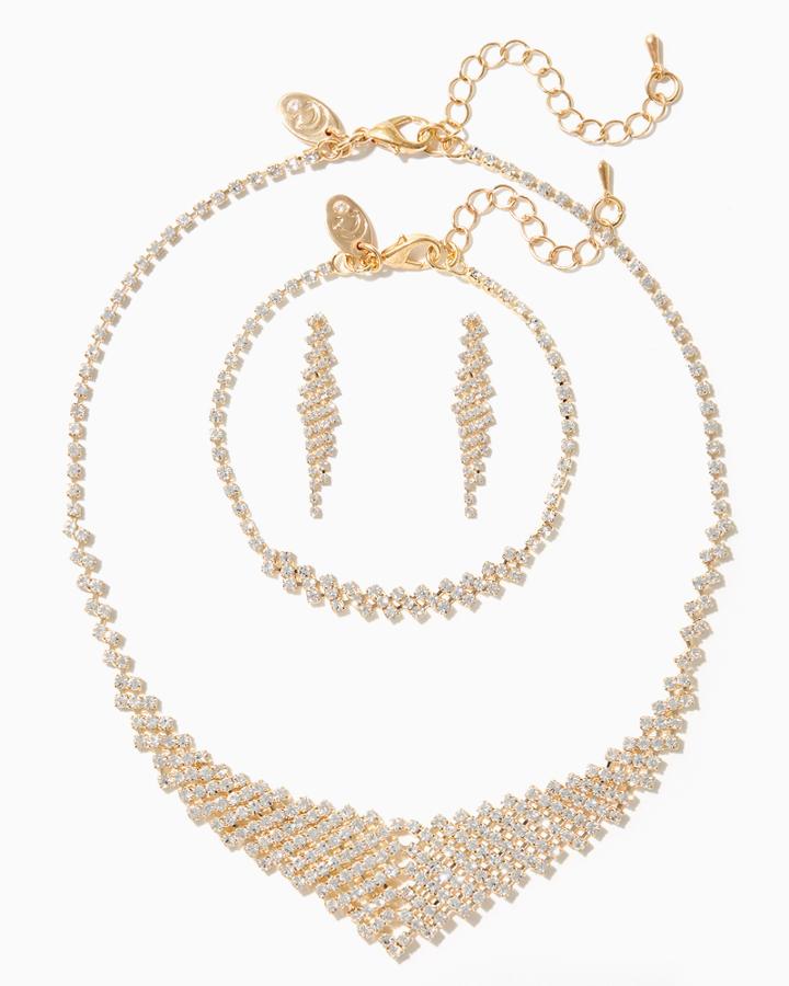 Charming Charlie Pav Bib Necklace Set
