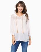 Charming Charlie Festival Embroidered Top