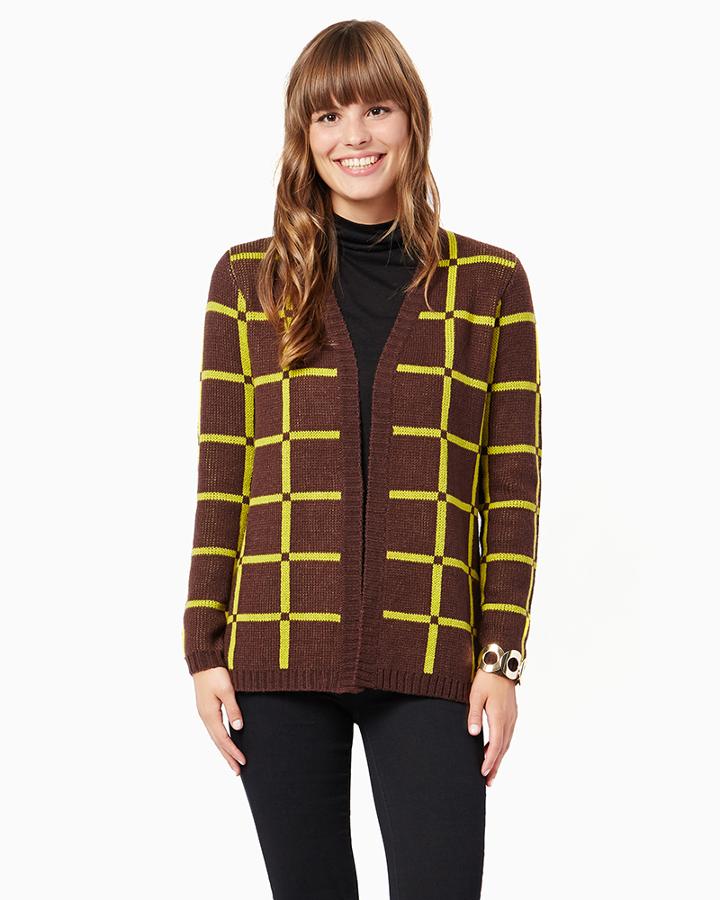 Charming Charlie Kalina Checkered Cardigan