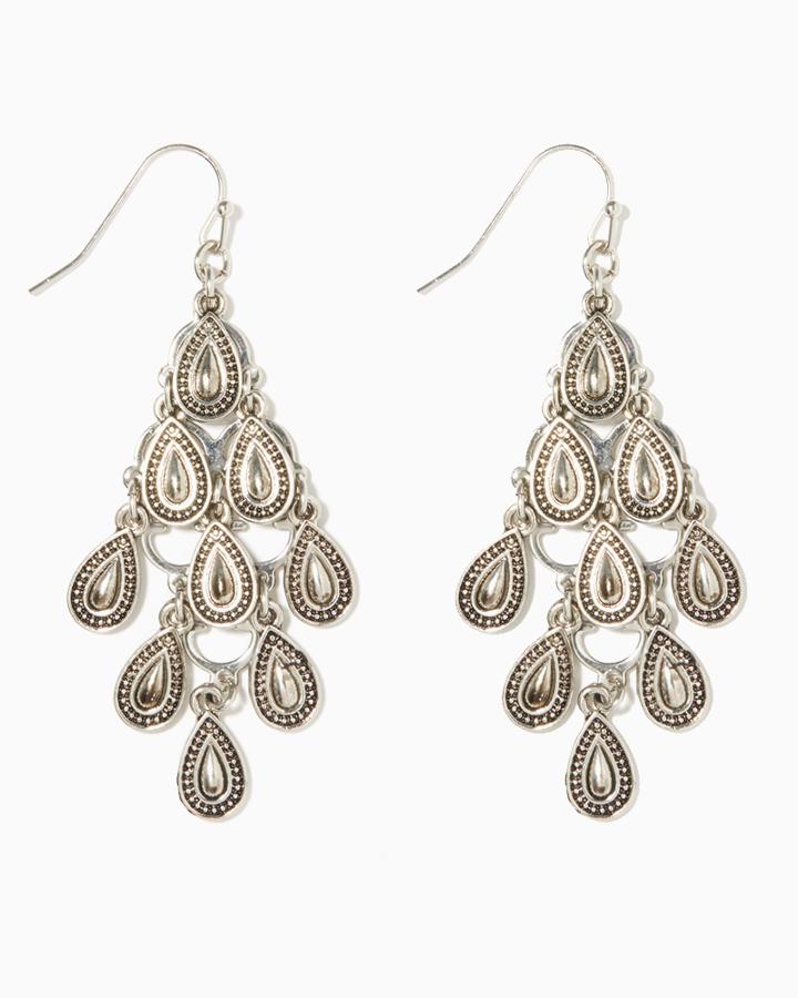Charming Charlie Mirrored Droplet Chandelier Earrings