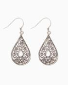 Charming Charlie Burnished Filigree Teardrop Earrings