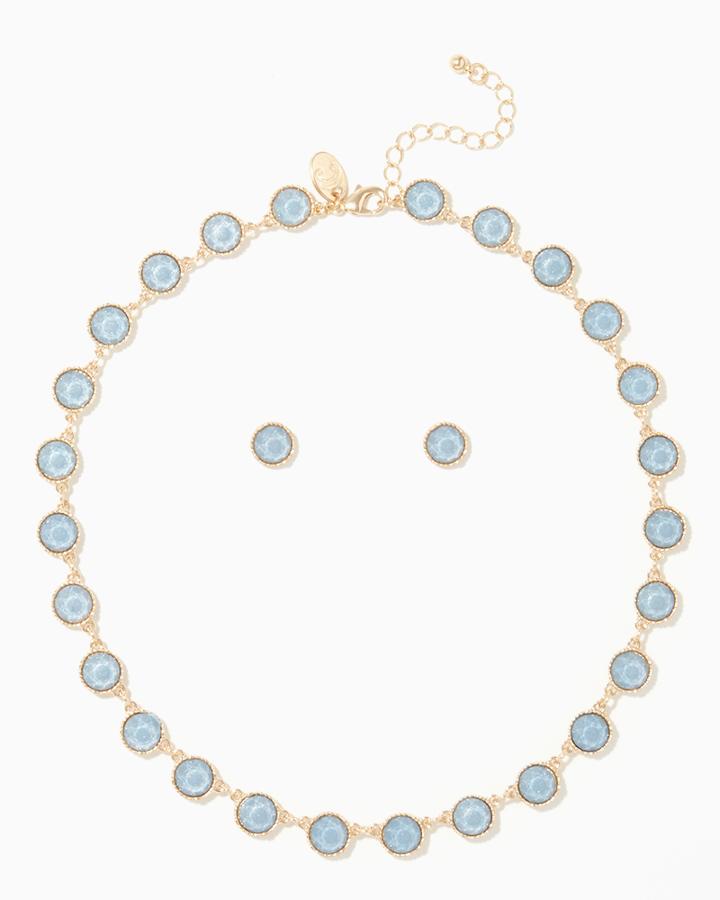 Charming Charlie Out Of The Blue Station Necklace Set