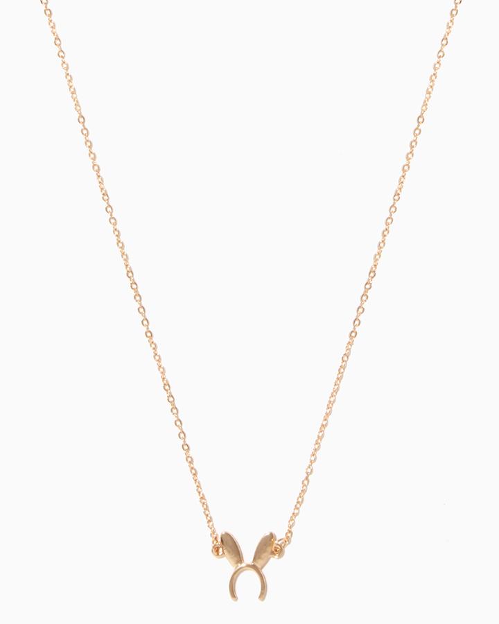 Charming Charlie Bunny Ears Pendant Necklace