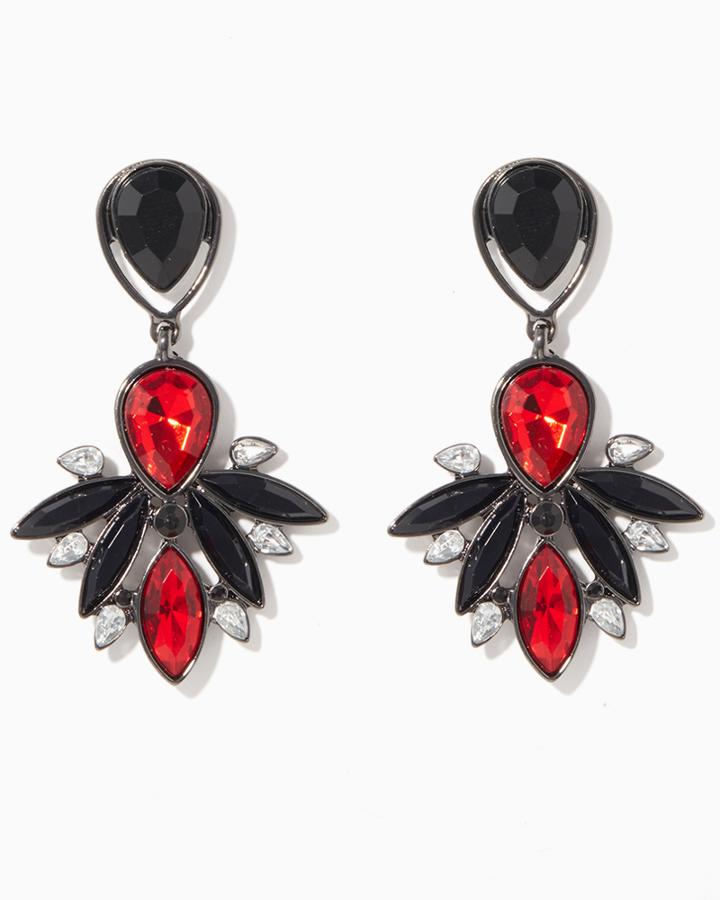 Charming Charlie Teardrop Gem Statement Earrings