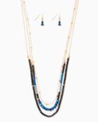 Charming Charlie Gilt Beaded Necklace Set