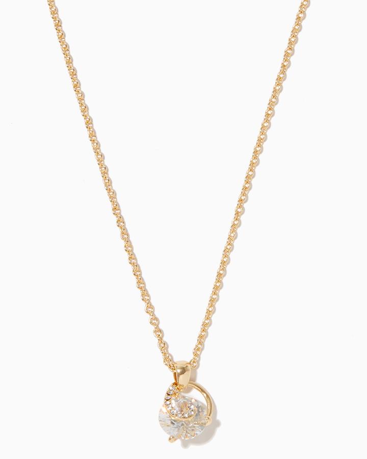 Charming Charlie Swirl Cz Pendant Necklace