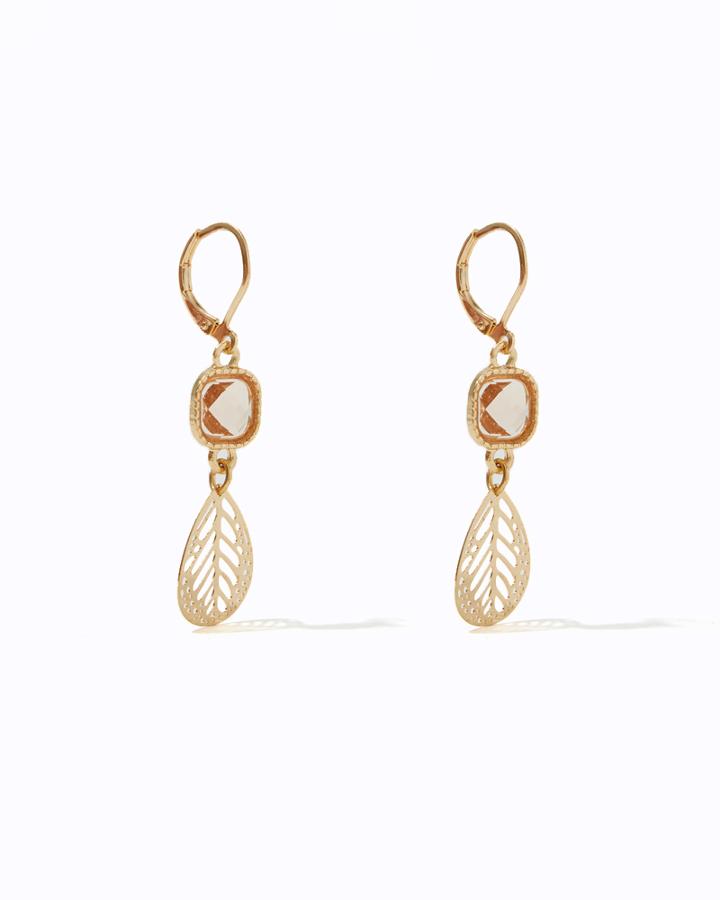 Charming Charlie Cushion Leaf Drop Earrings