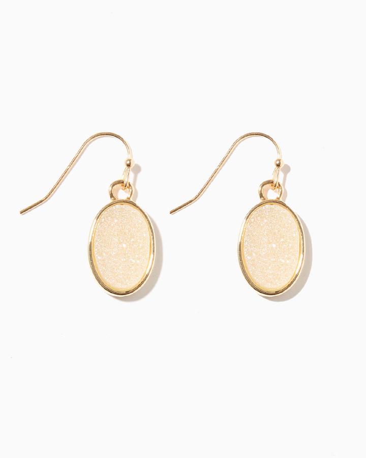 Charming Charlie Stardust Oval Drop Earrings