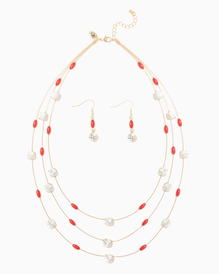 Charming Charlie Merry Stone Necklace Set