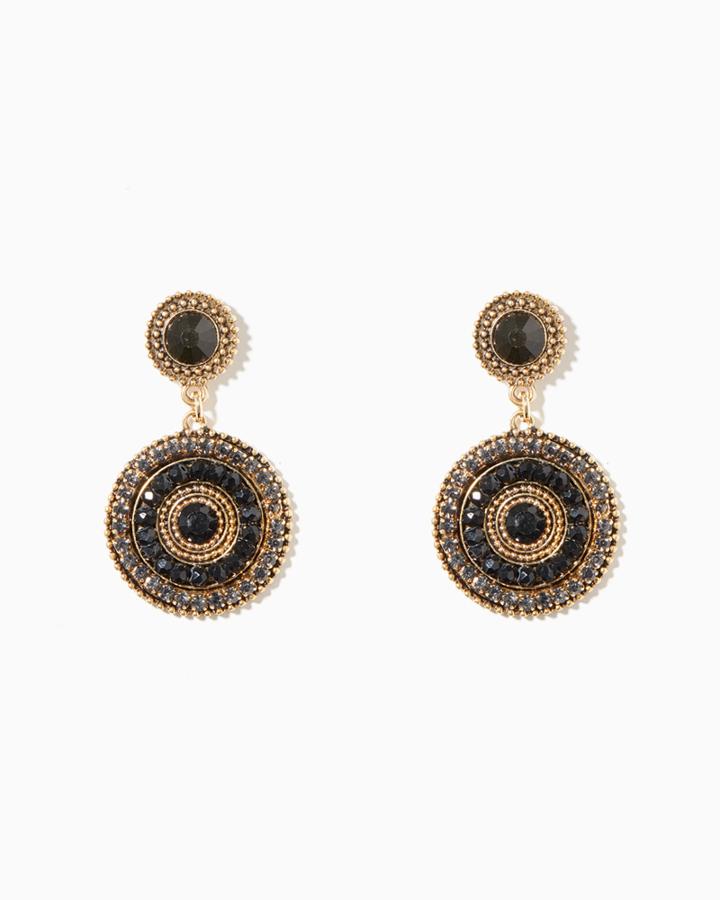 Charming Charlie Textured Disc Drop Earrings