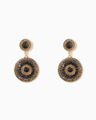 Charming Charlie Textured Disc Drop Earrings
