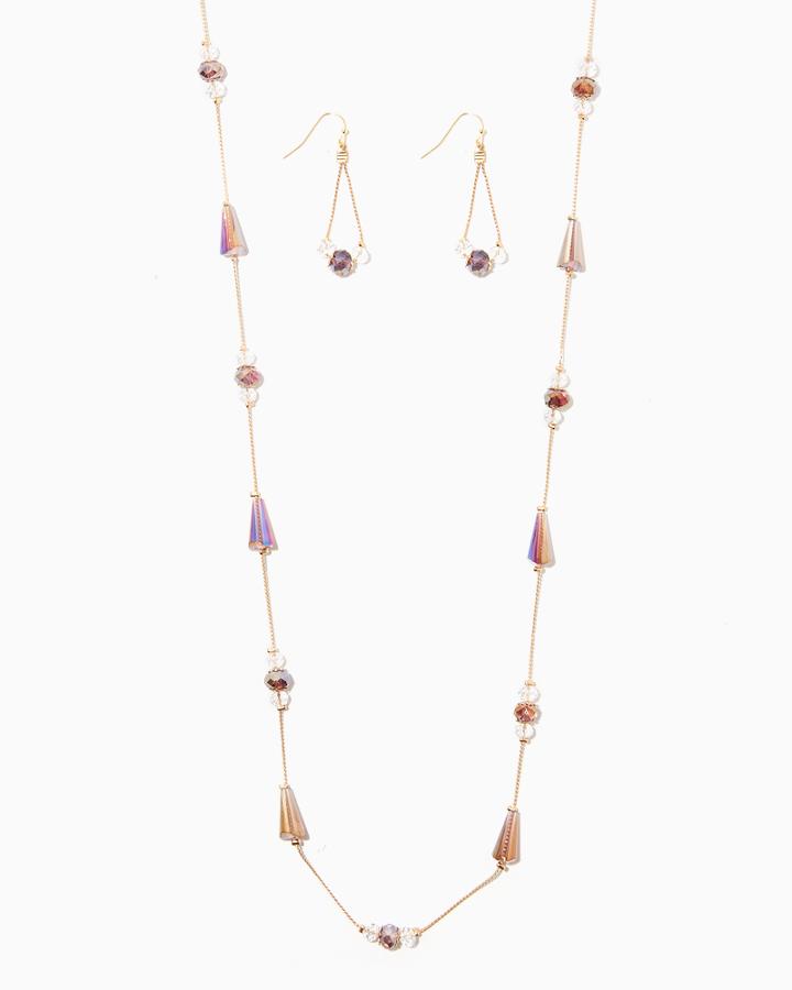 Charming Charlie Iridescence Bead Necklace Set