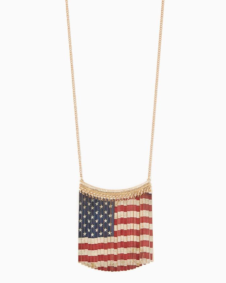 Charming Charlie Old Glory Fringe Necklace