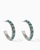 Charming Charlie Stoned Turquoise Stud Hoops
