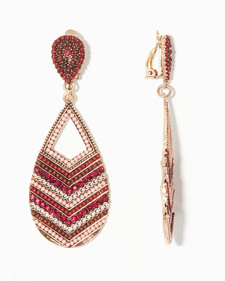 Charming Charlie Zaina Beaded Clip-on Earrings