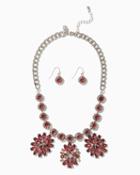 Charming Charlie Triple Blossom Statement Necklace