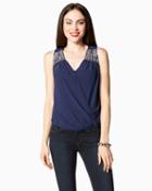 Charming Charlie Embellished Wrap Tank