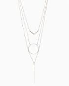 Charming Charlie Triple Graphic Layered Necklace