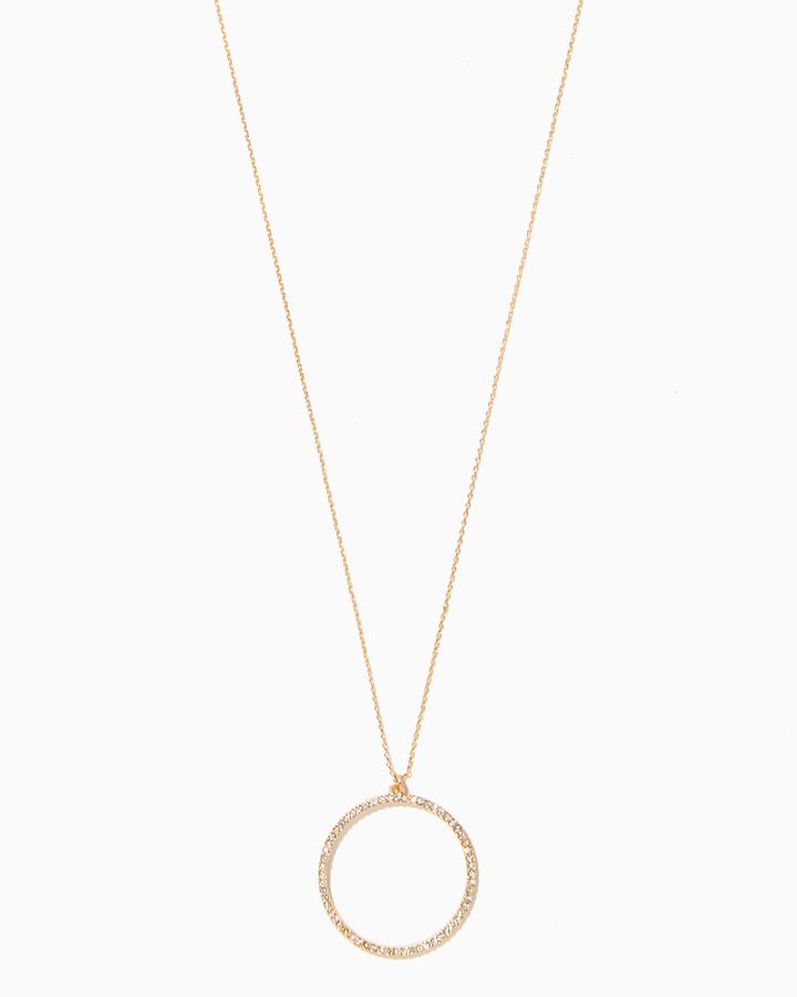 Charming Charlie Delicate Pav Ring Pendant Necklace