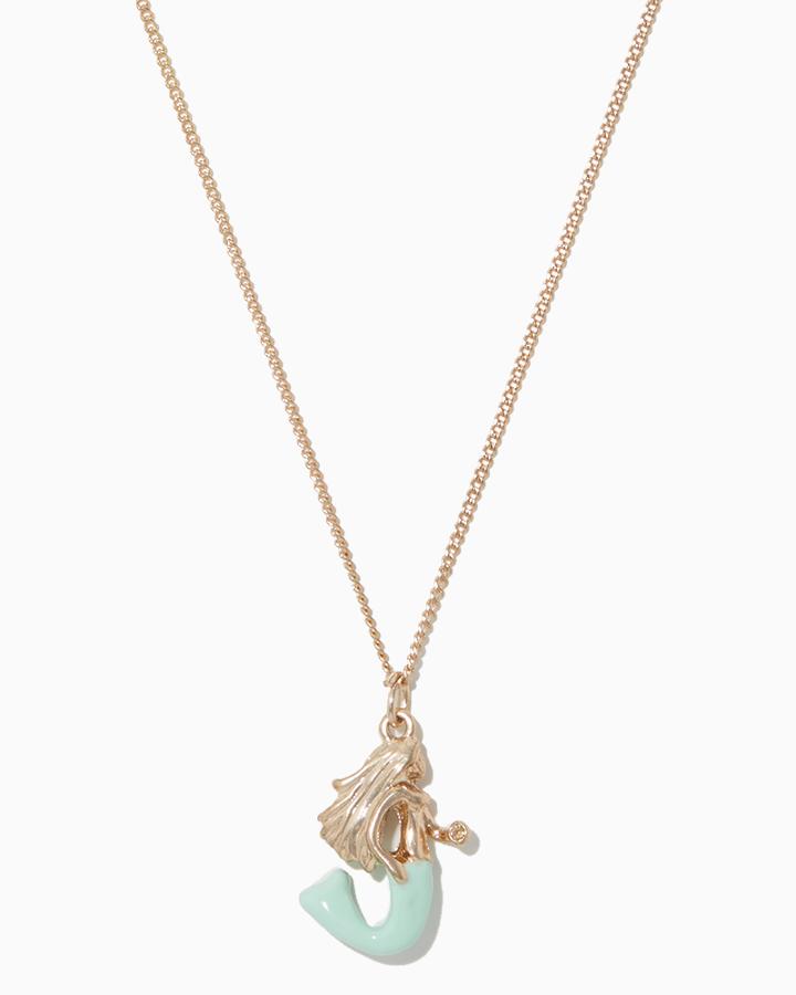 Charming Charlie Mermaid Enamel Pendant Necklace