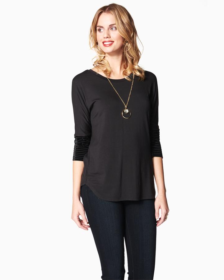 Charming Charlie Velvet Crew Neck Top