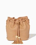 Charming Charlie Studded Tassel Bucket Bag