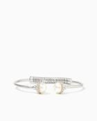 Charming Charlie Coil & Pearl Open Cuff
