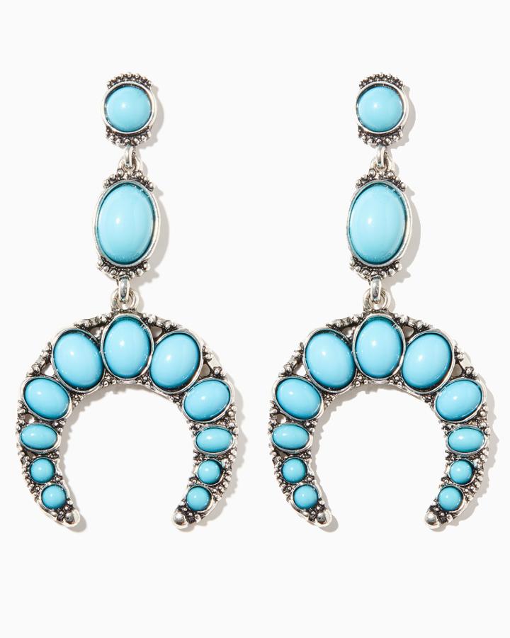 Charming Charlie Squash Blossom Cabochon Earrings