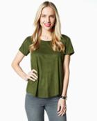Charming Charlie Faux Suede Perforated Top