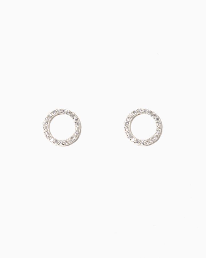 Charming Charlie Sterling Silver Cz Circle Earrings