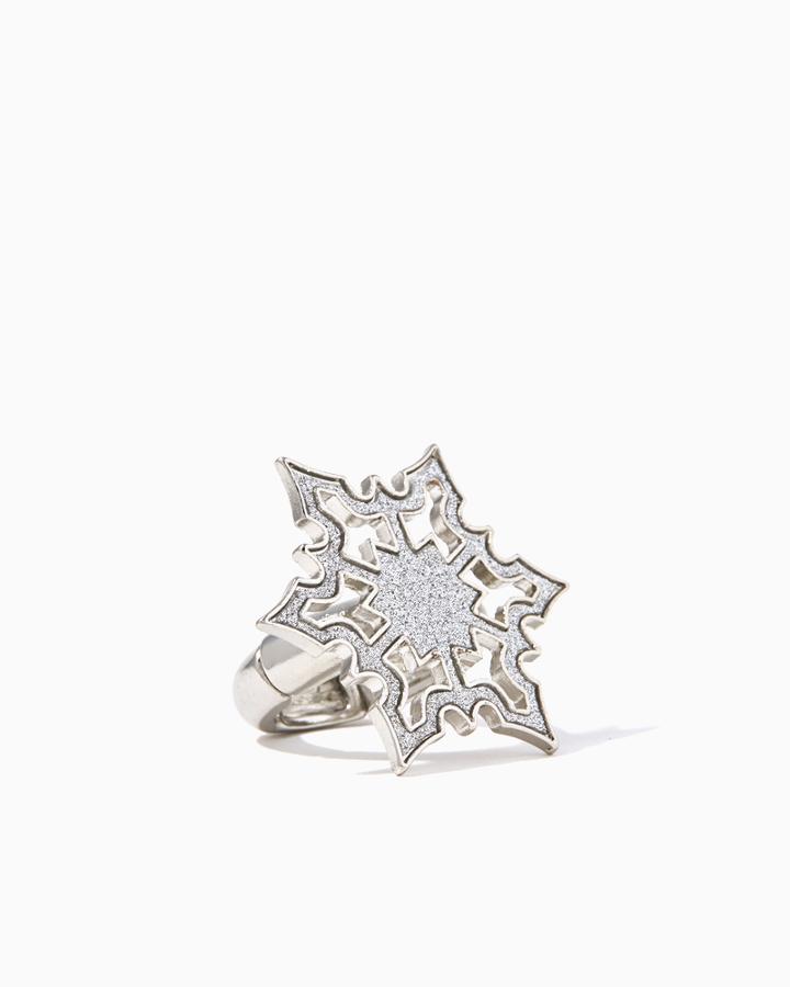 Charming Charlie Snowflake Stardust Stretch Ring