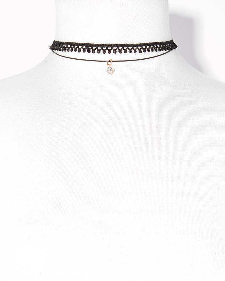Charming Charlie Dainty Cutout Fabric Choker