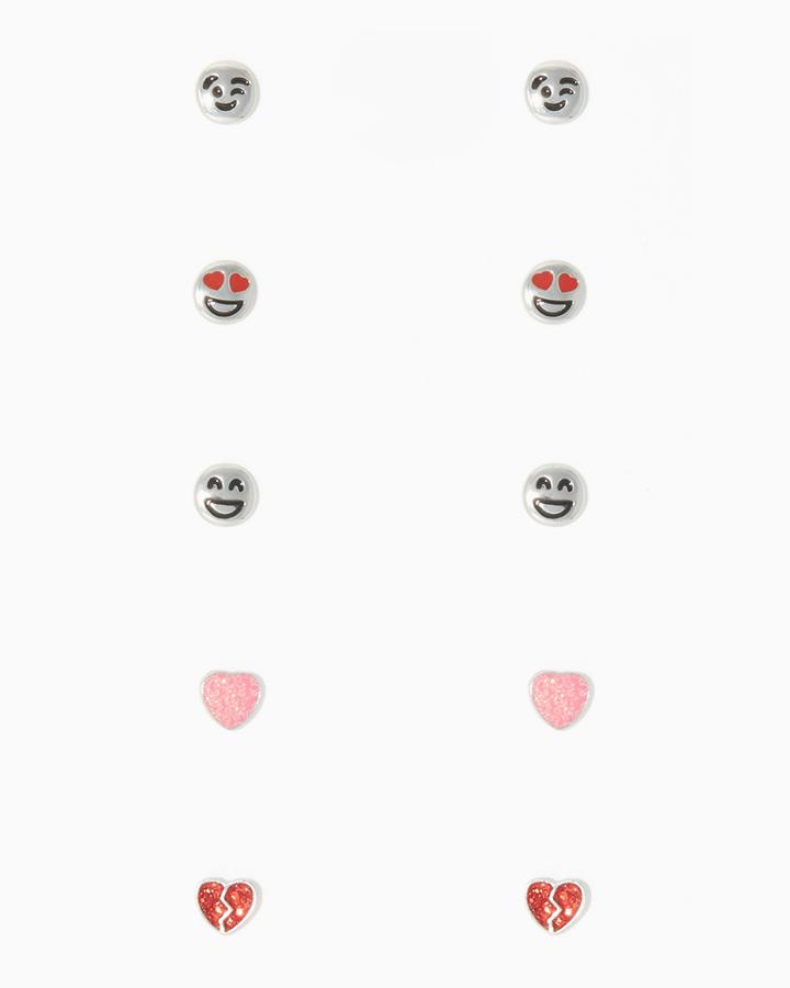 Charming Charlie Heart, Hashtag And Emoji Earring Set