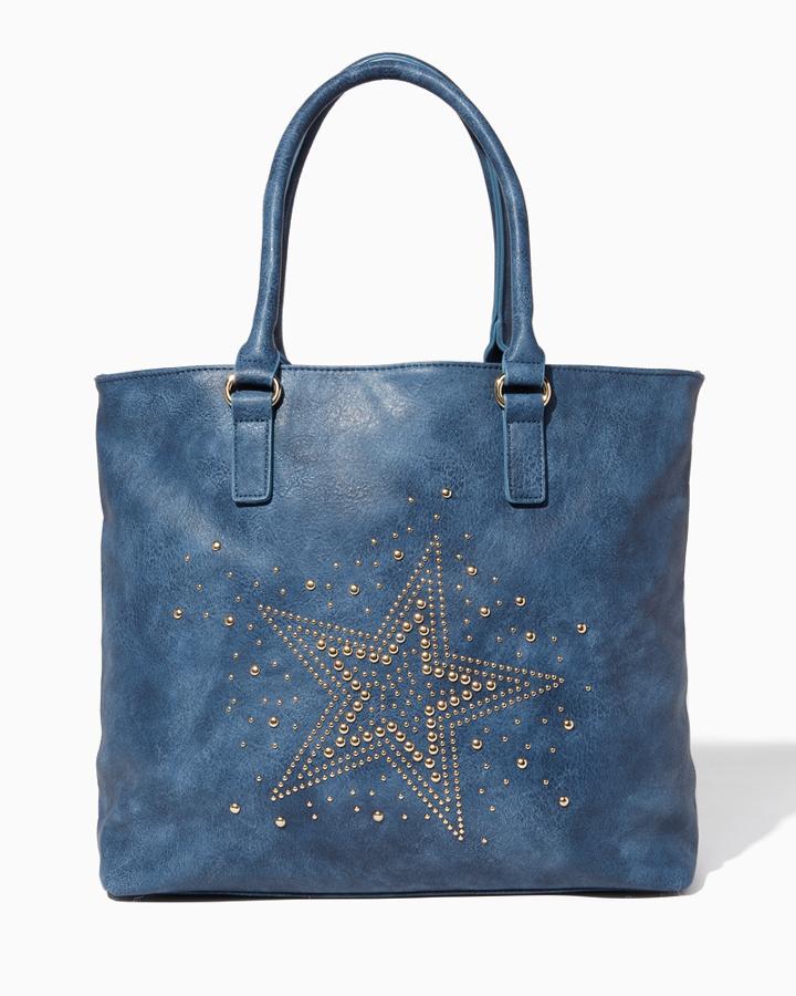 Charming Charlie Studded Stars Tote Bag