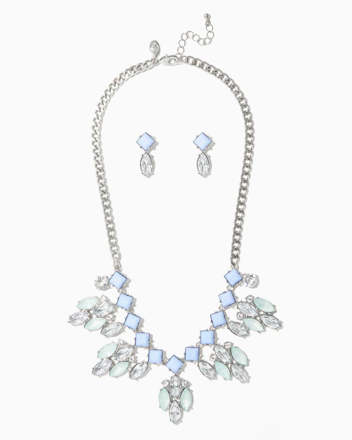 Charming Charlie Arctic Rhinestone Necklace Set