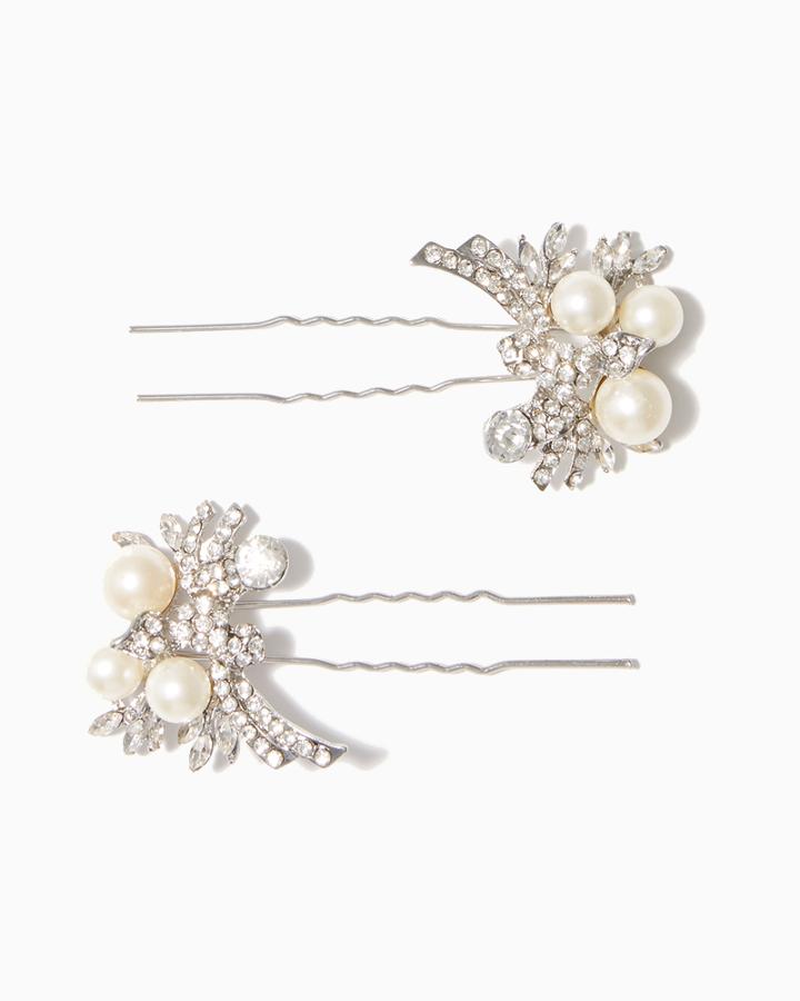 Charming Charlie Rhinestones & Pearls Hair Pins