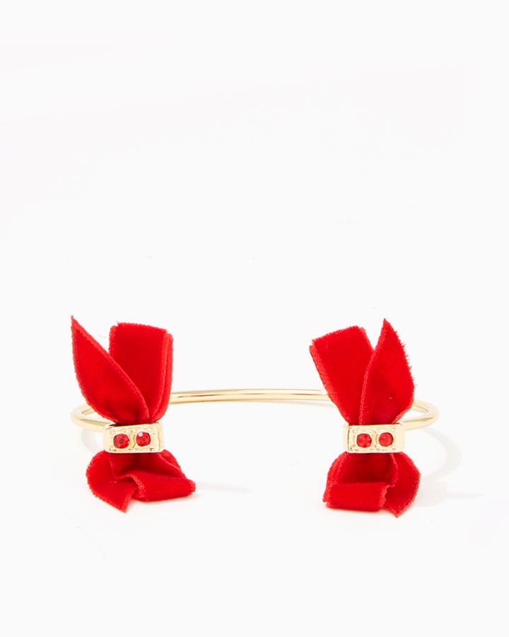 Charming Charlie Holiday Bow Cuff Bracelet