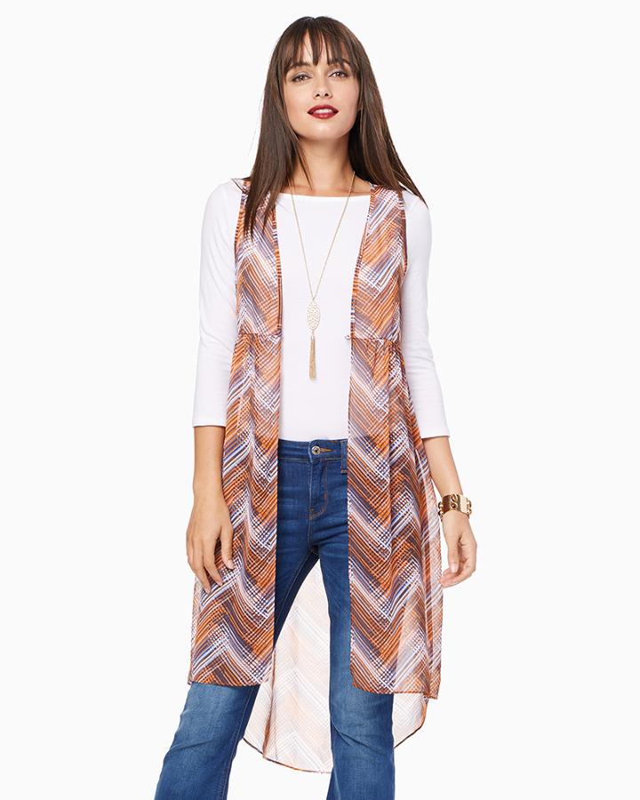 Charming Charlie Wispy Chevron Duster Cardigan