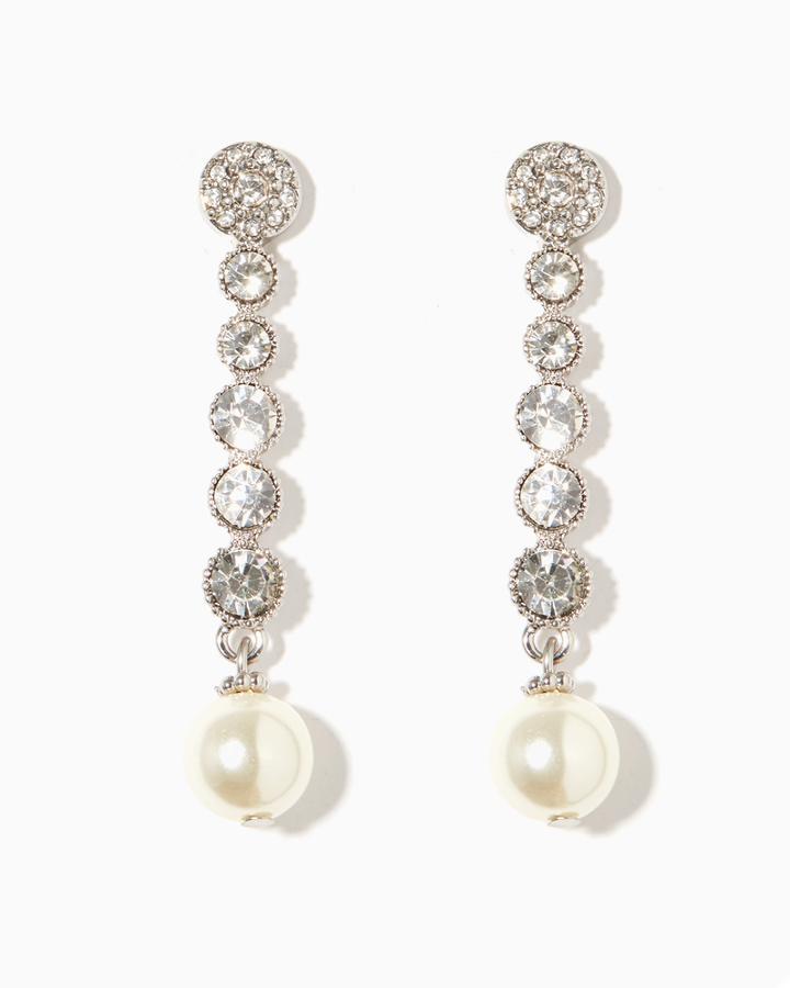 Charming Charlie Pearls & Stones Dangle Earrings
