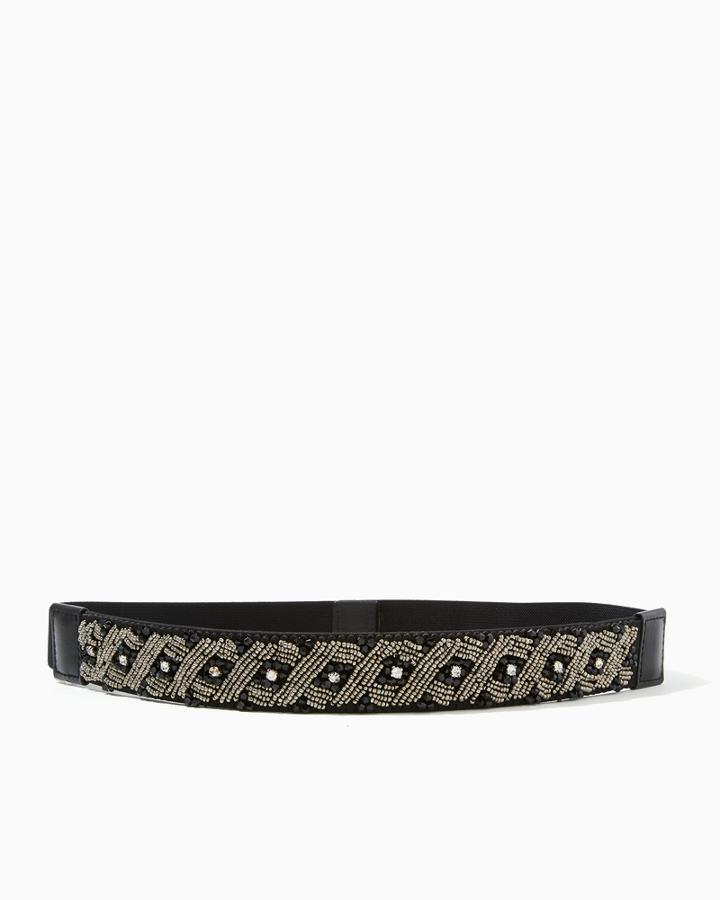 Charming Charlie Lattice Rhinestone Stretch Belt