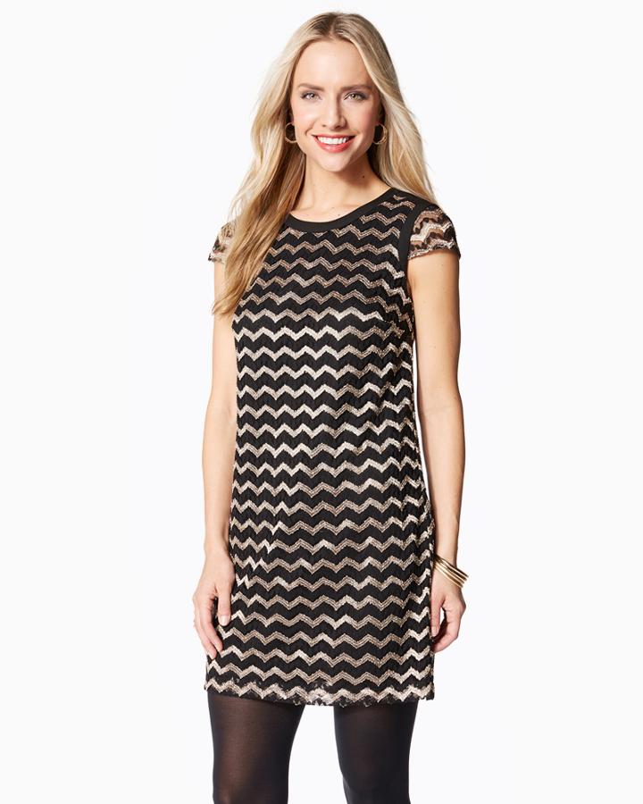 Charming Charlie Auroral Chevron Shift Dress