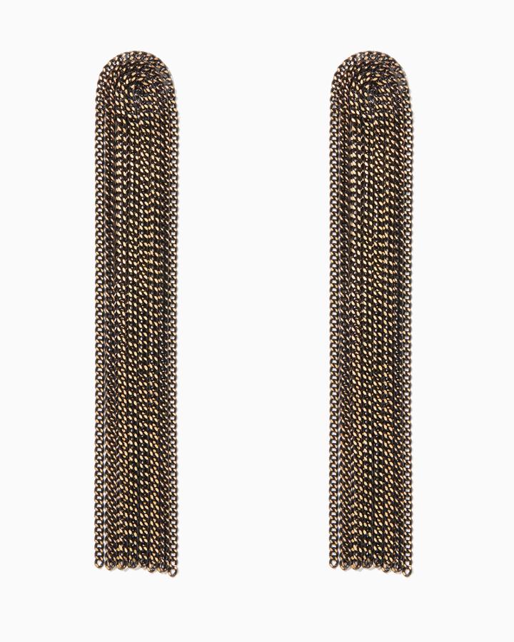 Charming Charlie Metallic Chain Tassel Earrings