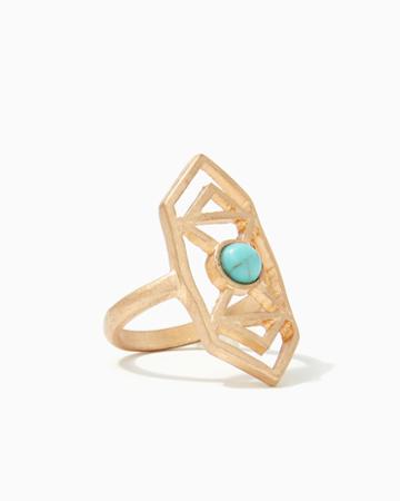 Charming Charlie Mezzo Turquoise Geo Ring