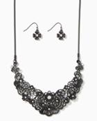 Charming Charlie Jeweled Filigree Necklace Set
