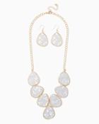 Charming Charlie Pearlized Stone Necklace Set
