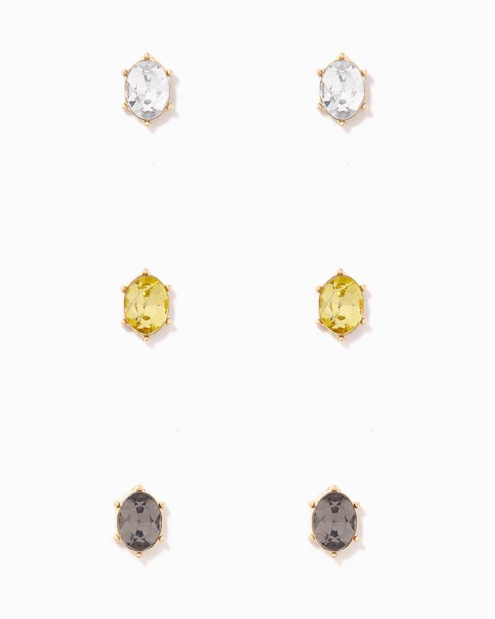 Charming Charlie Oval Stud Earring Trio