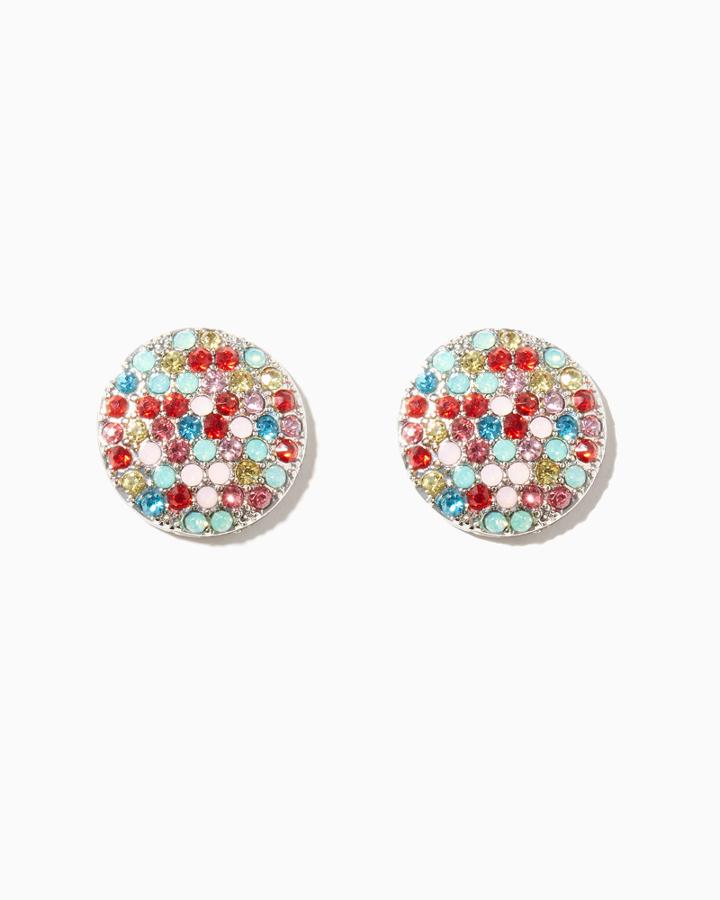 Charming Charlie Confetti Stone Stud Earrings
